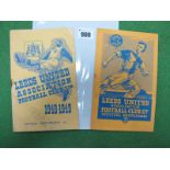 Leeds United Programmes 1948-9 v. Sheffield Wednesday, Lincoln City (both rusty staple). (2)