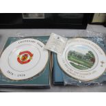 Wedgwood Plates, 'Manchester United Centenary Year 1978', limited edition 750 and 1989 Ryder Cup,