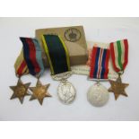 A WWII and Later Group of Five Medals, comprising War Medal, 1939-45 Star, Africa Star, Italy Star