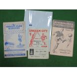 1948-9 Programmes, Rotherham v. Bradford City, Lincoln v. Coventry (score on face), QPR v.