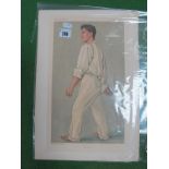 Vanity Fair, Spy, Cricket Prints, 'Monkey' and 'Sammy' lithographed 1891 and 92, unframed 31.5 x