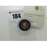 The Quarter Sovereign 2017 Gold Proof Coin, Certified No 1625.