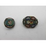 A Micromosaic Brooch of Floral Design, together with another similar circular micromosaic brooch (