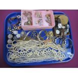 A Mixed Lot of Assorted Costume Jewellery, including imitation pearl bead necklaces, gilt coloured