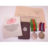 A WWII Medal Duo, comprising War and Defence Medal, an ATS Diary to a Pte Franklin and an