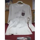 England Autographs, eight including Paul Gascoigne, Nat Lofthouse, Kevin Keegan, Bobby Charlton, Tom