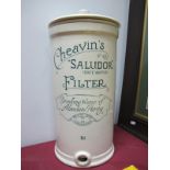 A Late XIX Century/Early XX Century Glazed 'Cheavins' Saludor Safe Water Filter, with lid but