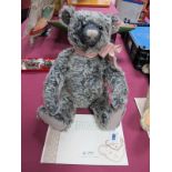 A Modern Steiff Teddy Bear (2007) 'Old Black Bear', grey tipped with growler, 38cm high, with