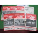 Sheffield United 1953-4 Programmes v. Arsenal, Cardiff, Manchester City, Portsmouth, West Brom, plus