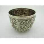 A Victorian Hallmarked Silver Bowl, James Wakely & Frank Wheeler, London 1891, allover decorated