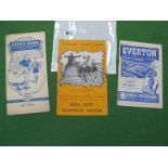 Sheffield United Away Programmes 1948-9, at Everton, Birmingham City 49-50 at Hull. (3)