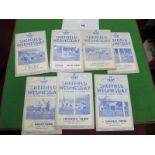 Sheffield Wednesday 1951-2 Programmes v. Brentford, Bury, Everton/Forest joint issue, Leicester,