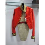 An Early XIX Century Child's/Cadets British Miliary Style Red Tail Coat, with braided high collar
