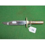 A Small 'Bowie' Style Knife, by Nortons of Sheffield, blade length 15.5cm