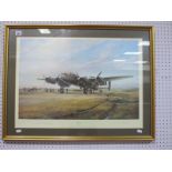 After Robert Taylor Print - 'Crewing Up', graphite signed by artist and Arthur T Harris, RAF,