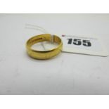 A 22ct Gold Plain Wedding Band Ring, (finger size S/T) (6.5 grams).