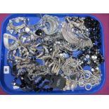 A Selection of Modern Bead Necklaces, chains, bracelets, bangles, etc:- One Tray