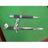 A WWII Era German Third Reich 1st Pattern Lutfwaffe Officers Dagger, blade stamped SMF Solingen,