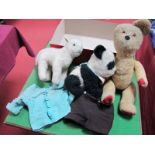 Three Mid XX Century Soft Toys by Farnell and Others, a teddy, lamb and baby panda.