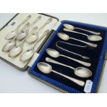 A Set of Six Hallmarked Silver Teaspoons, Walker & Hall, Sheffield 1921; together with a cased set