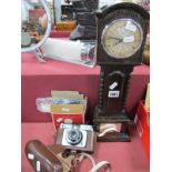 1920's Oak Miniature Eight-Day Grandmother Clock, with hallmarked silver presentation plaque"