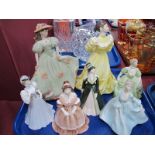 Seven Coalport Figurines - Penelope, Jennifer, Hannah, Elaine, Wendy, Midsummer Stroll, Vivienne. (