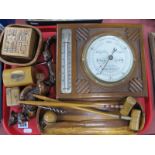 Treen Dome Topped Box, featuring Deal Castle, 8cm square, mallets, fish handled letter opener,