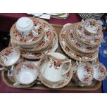 Crown China Early XX Century Floral Tea Service, of thirty-five pieces.