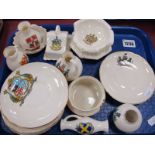 Goss China Crested Ware, including Blackpool tub, Oxford ewer:- One Tray