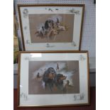Mike Cawston, 'English Setters' and 'Golden Setters' limited edition colour prints of 850, both