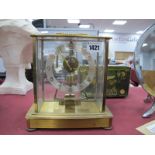Kieninger & Obergfell Electromagnetic Mantel Clock, in glass and gilt metal, 19.5cm wide.