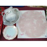 Royal Albert Zandra Rhodes Designed Cake Plate (boxed) and six matching tea plates and a '