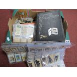 Cigarette Cards, postcards, stamps, etc:- One Box