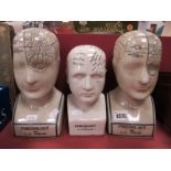 Three Phrenology Heads After L.N. Fowler, the tallest 22.5cm.
