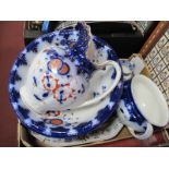 Adams Blue and white Jug, XIX Century mug, Grays jug, Dean's 'Japan' toilet jug, bowl and chamber