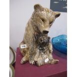 An Anita Harris Model of a Bear and Her Cub, gold signed, 26cm high.