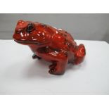 An Anita Harris Flambe Toad Figure, gold signed, 10.5cm high.