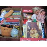 Chad Valley Globe, binoculars, Monopoly board game, jigsaws, dolls, children's books etc:- Two