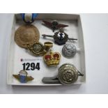 East Yorkshire Rifle Volunteers Whistle, UN medal, military badges.