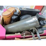 Zenith 16 x 50 Binoculars, a further pair, cameras, Dynamische, etc:- One Box