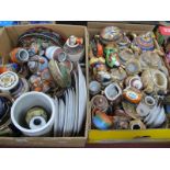 A Large Collection of Japanese Satsuma Pottery, collectors plates, etc:- Two Boxes