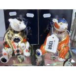 Royal Crown Derby Paperweights 'Honey Bear' date code for 1997 and 'Old Imari Honey Bear' date