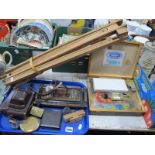 Easel, artists set, Consul lighter, camera, desk stand, etc.