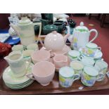 Doulton 'Athone' Coffee Ware, of ten pieces; Heathcote and Wedgwood table ware:- One Tray
