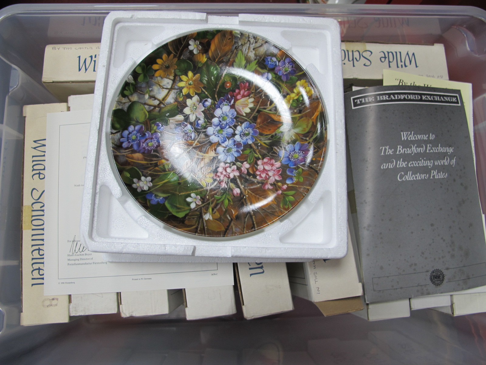 Eleven Bradford Exchange Cabinet Plates, 'Wild Flower' Collection:- One Box