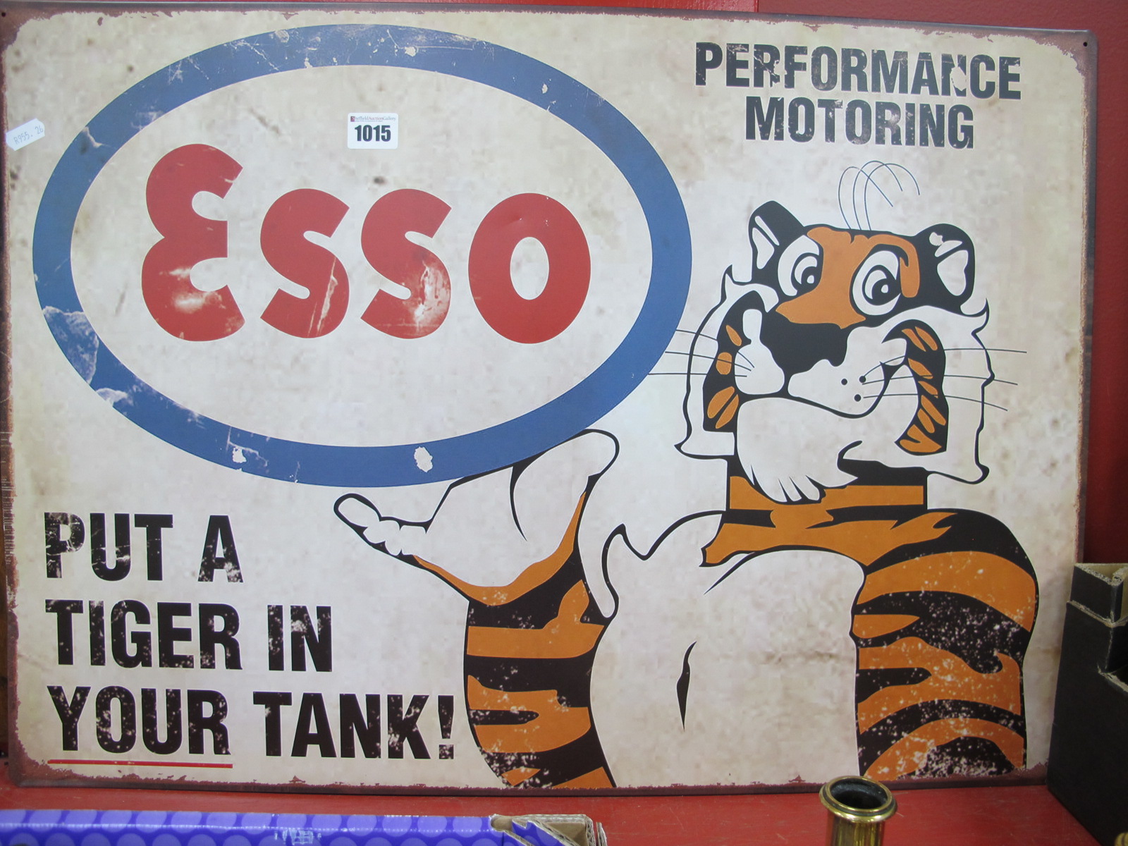 Esso 'Put a Tiger in Your Tank' Metal Sign, 70cm wide.