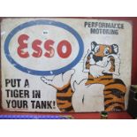 Esso 'Put a Tiger in Your Tank' Metal Sign, 70cm wide.