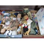 Quantity of Dolls, Table Linens:- Two Boxes
