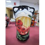 A Moorcroft Pottery Twin Handled Vase, painted in the 'Forever England' design by Vicky Lovatt,