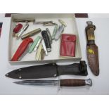 Pen Knives - Dewsnap, Howarth, Richards, all of Sheffield, William Rodgers Bowie style knife, etc,